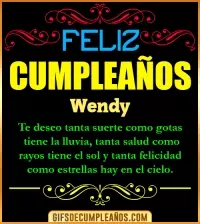 GIF Frases de Cumpleaños Wendy